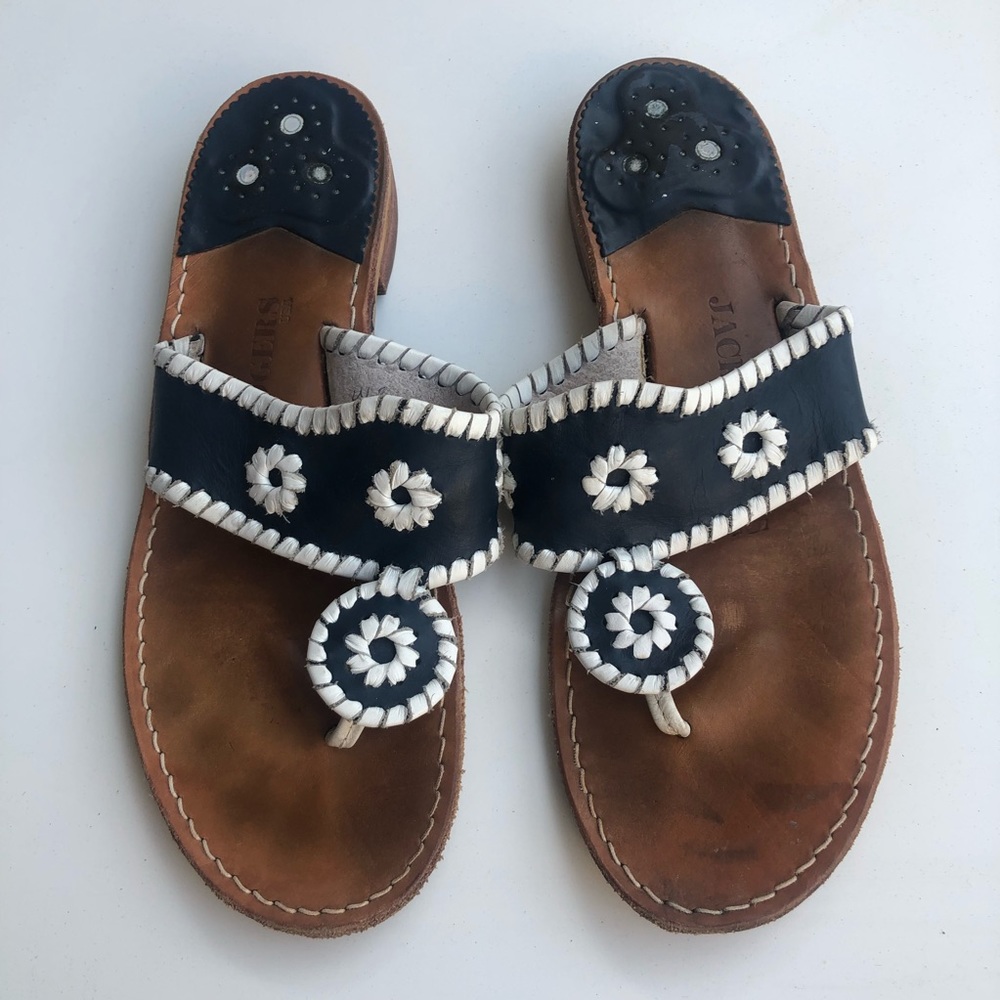 Jack Rogers Navy and White Sandal